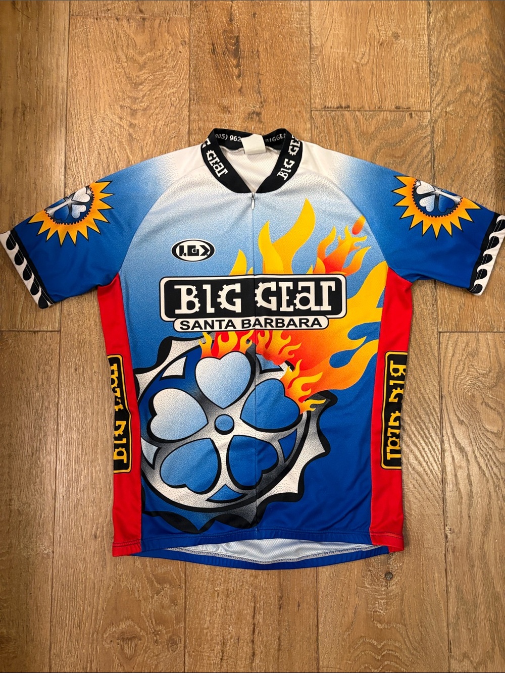 Big Gear Santa Barbara Women's Blue Red Graphic Cycling Jersey